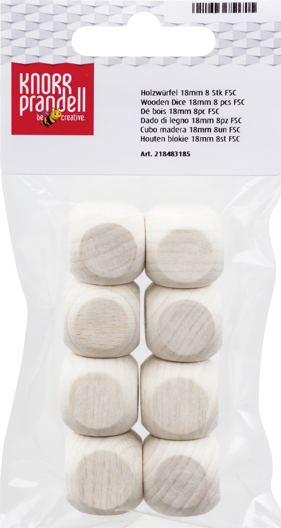 Cubes en bois 18mm 8 pièces